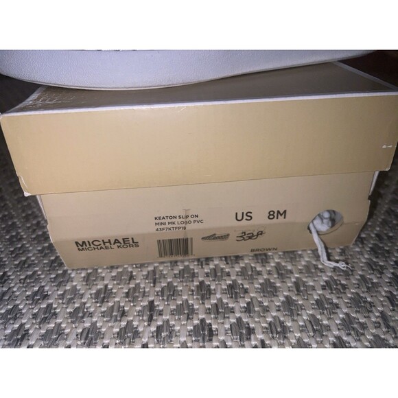 Michael Kors Keaton MK Signature Logo Flat Slip-On Sneakers Women Size 8M Brown - Picture 6 of 8